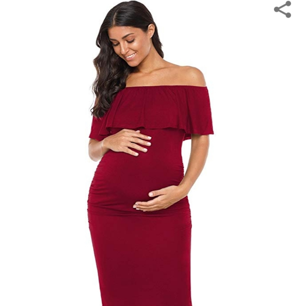 Red maternity dress